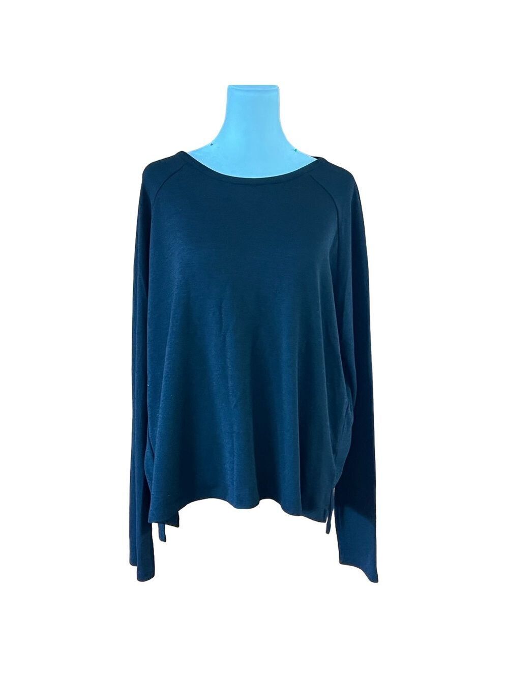 Black Long Sleeve Relaxed Asymmetrical Top